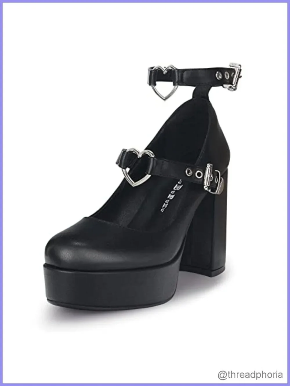 Women's Chunky Platform Buckle Mary Janes Heels Goth Shoes
